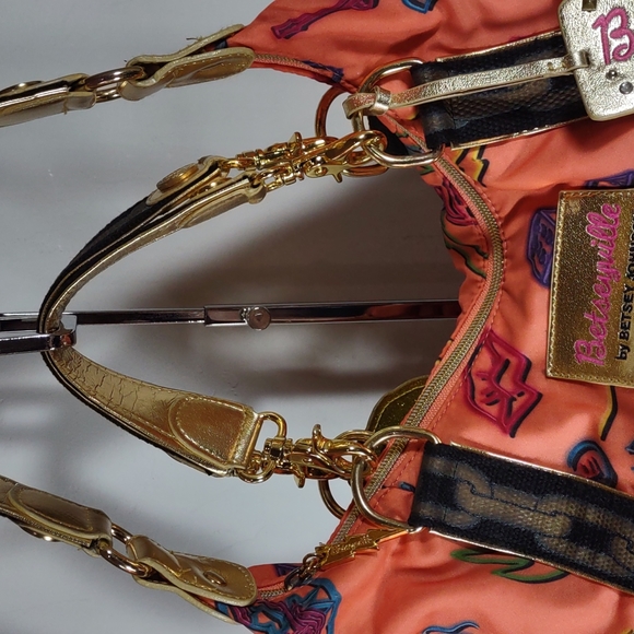 Betseyville by Betsey Johnson Silky Print Fabric Hobo Style Shoulder Bag - Picture 3 of 12